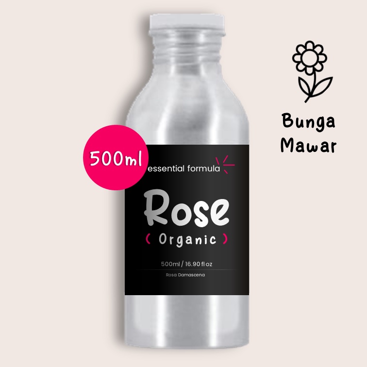 500ML Organic Rose Essential Oil Bunga Mawar Murni 100%