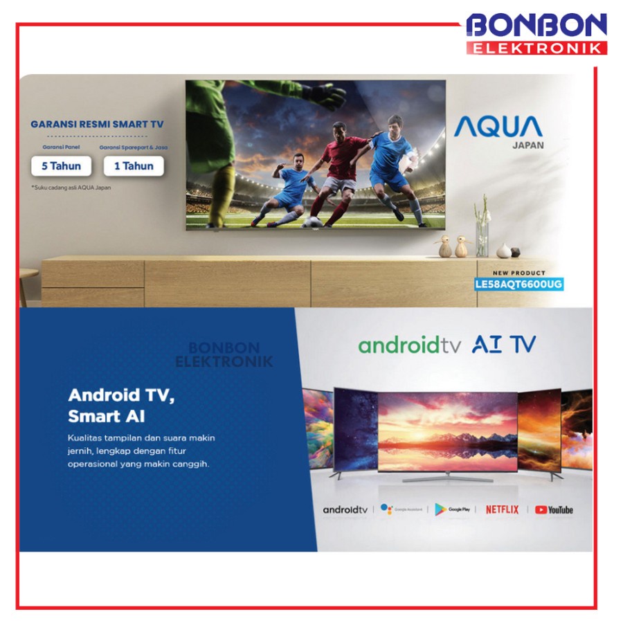 AQUA Android Smart TV 58 inch LE58AQT6600UG / 58AQT6600UG 4K UHD