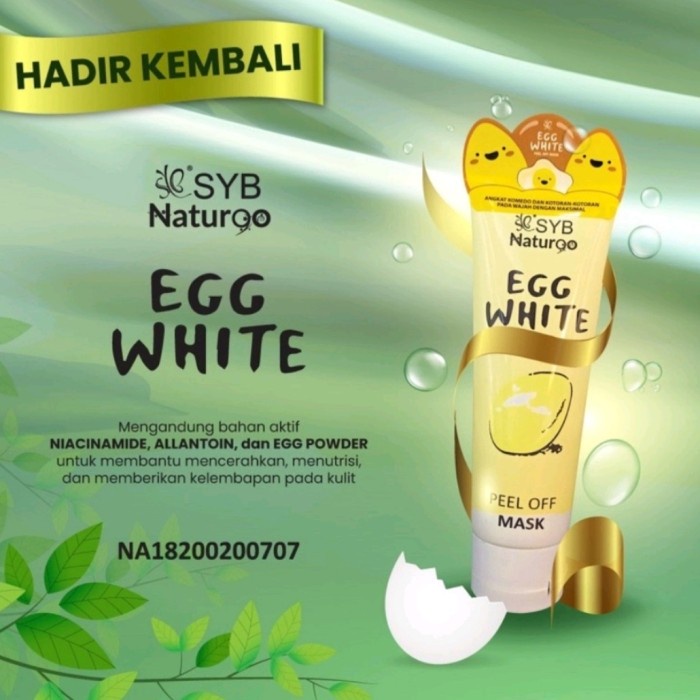 SYB PEELING MASK OFF EGG WHITE MASKER WAJAH MASKER KECANTIKAN PEEL GEL