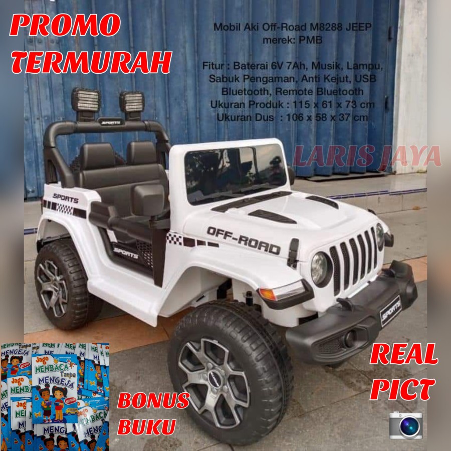 BONUS BUKU Mobil aki anak remote jeep PMB M-8288 MOBILAN AKI JEEP EXOTIC MOBIL JEEP RUBICON OFFROAD