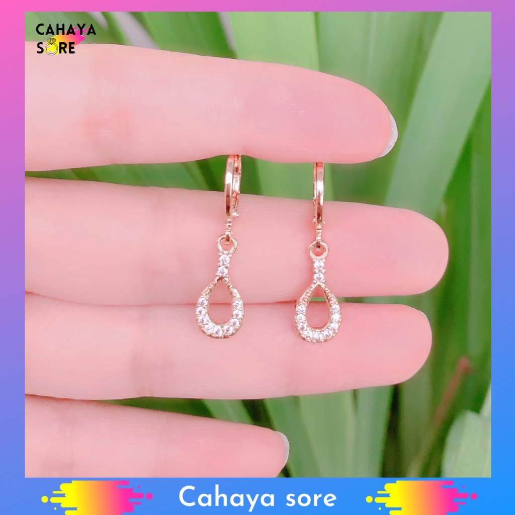 Anting Xuping Gold Anting Dewasa Model Clip Permata Canoel AD13