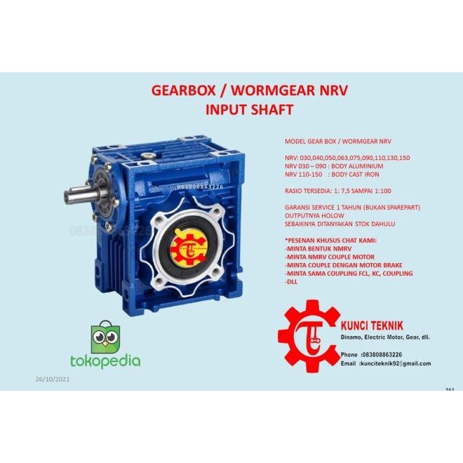 Worm Gear/Gearbox/ Gearbok/Gear Reducer Nrv 050 As