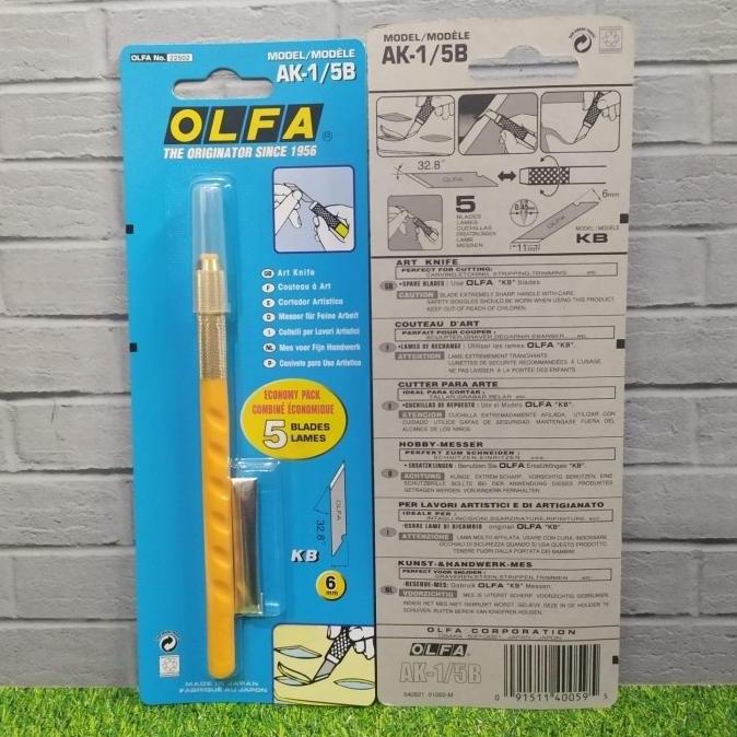 

OLFA AK 1 CUTTER PEN AK-1/5B ART KNIFE WITH 5 BLADES (5 PCS REFILL) TERMURAH