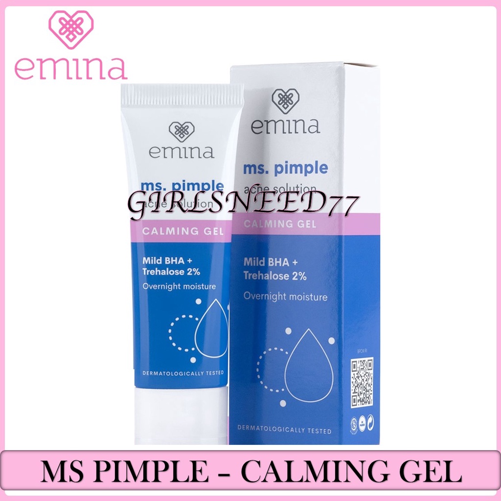 Emina Ms. Pimple Acne Solution Calming Gel 20 mL - Pelembab Malam Hari Atasi Jerawat dalam 7 Hari!