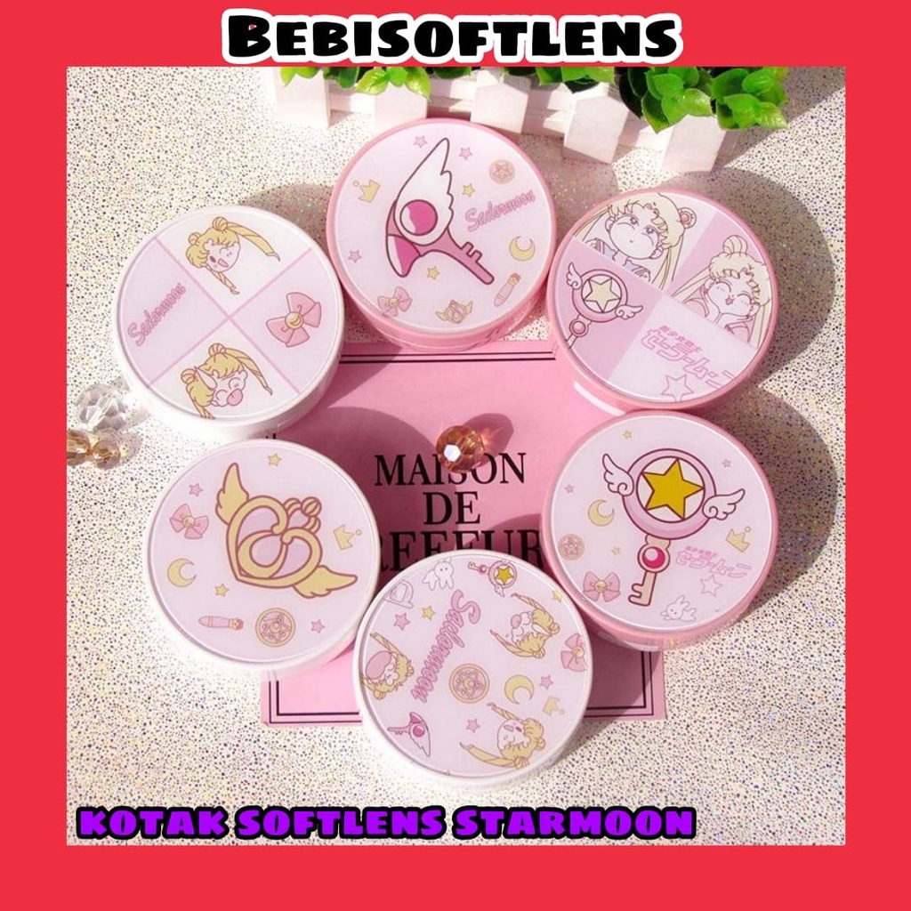 Kotak Softlens Star Moon bulat wadah softlens tempat softlens / BB