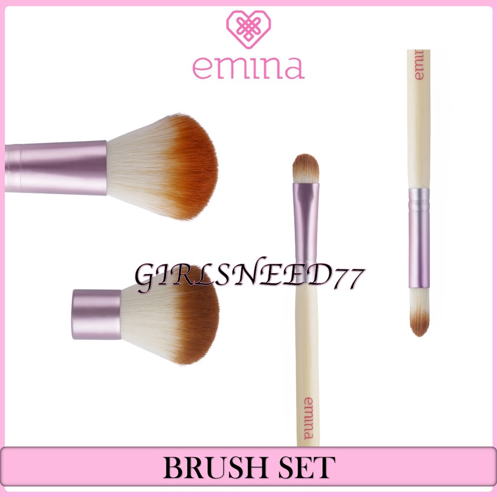 Emina Brush Set - Set Kuas Make Up Sintetis, Travel-Friendly