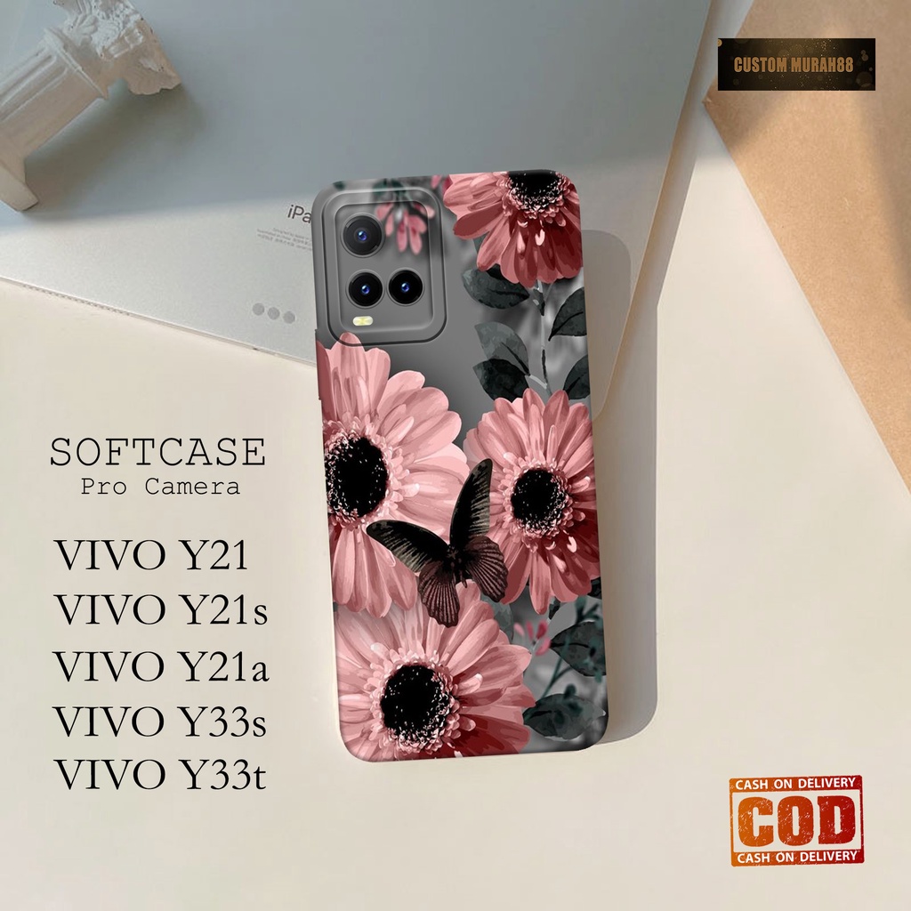 Case Hp Vivo Y21 / Y21s / Y21a / Y33s / Y33t Terbaru - Fashion Case BUNGA - Casing Hp Vivo Y21/Vivo 