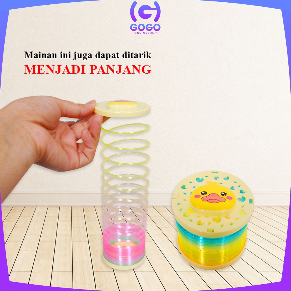 GOGO-M309 Mainan Slinky Rainbow Per Magic Spring Yoyo Cincin Ada Lampu / Maenan Per Pegas Pelangi Stress Toys