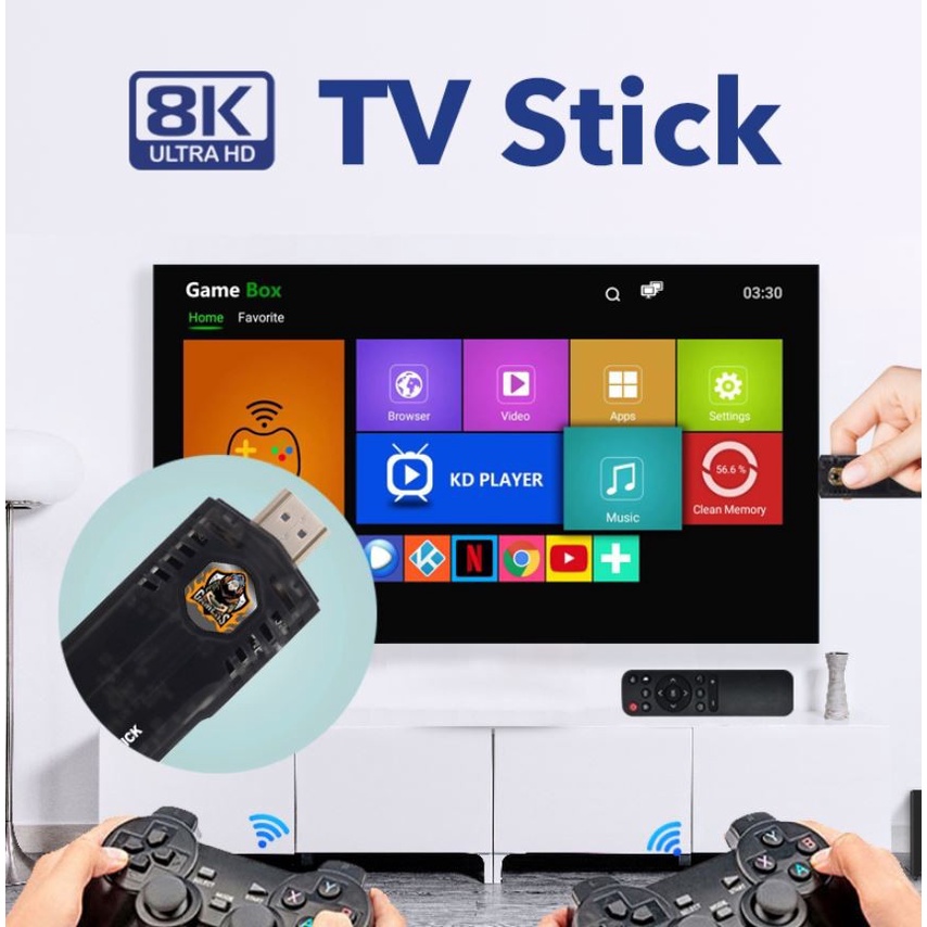 Game Box 8K Android TV Stick Retro Game Console Game Stick X8 HDMI TV