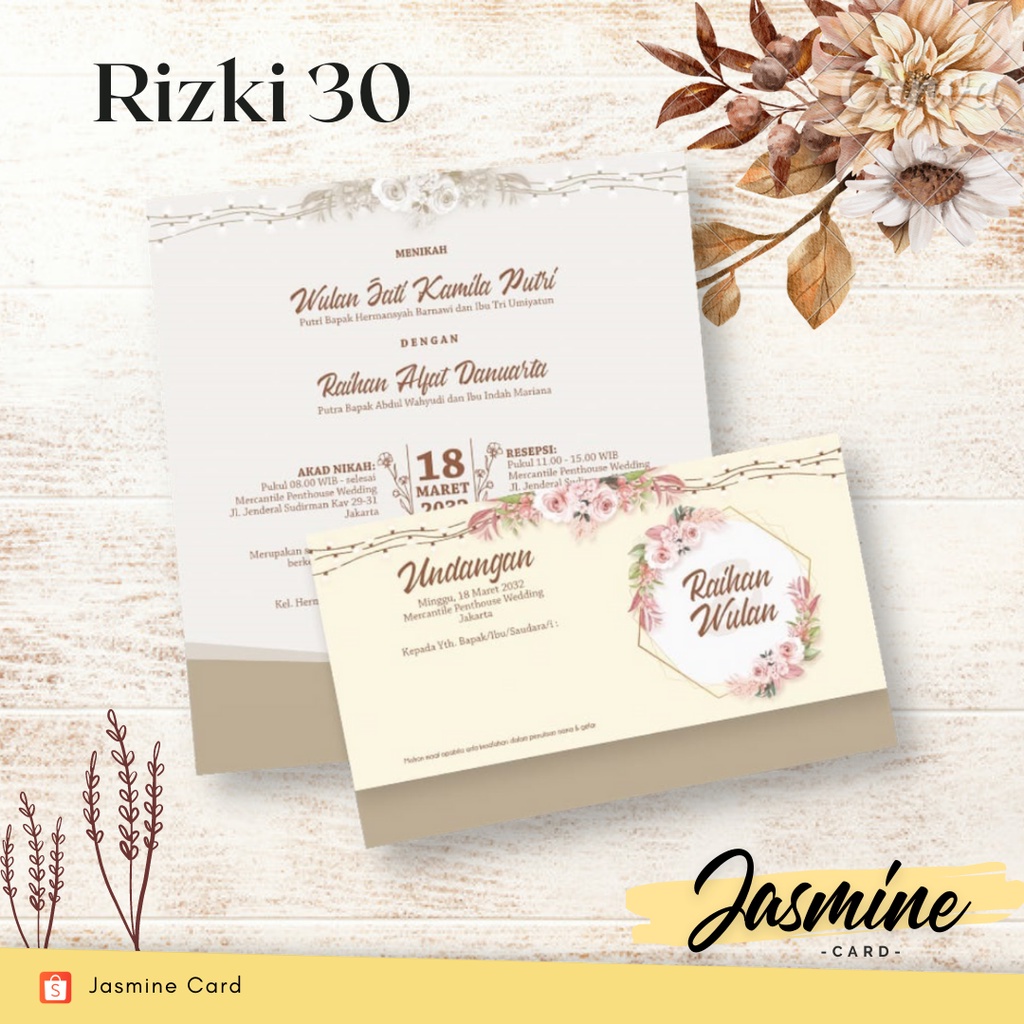 BLANGKO UNDANGAN PERNIKAHAN TERMURAH RIZKI 30
