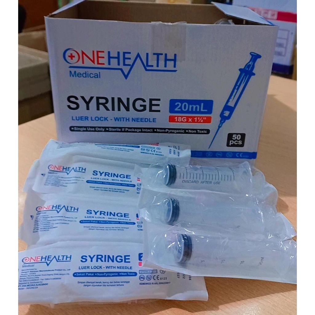 ECERAN Spuit 20cc / Syringe Suntik 20cc Lubang Tengah ONEHEALTH