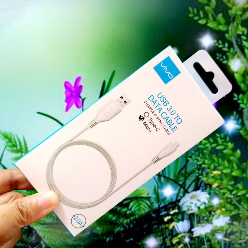 KABEL DATA VIVO V23 44W FAST CHARGING TURBO DUAL ENGINE FOR ALL SMARTPHONE MICRO TYPE C BY SMOLL