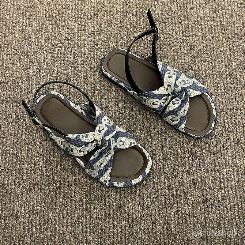 [✅BISA COD]#Sisjuly# Sandal Wanita / 2023 musim panas sandal datar satu tali Prancis baru / sandal j