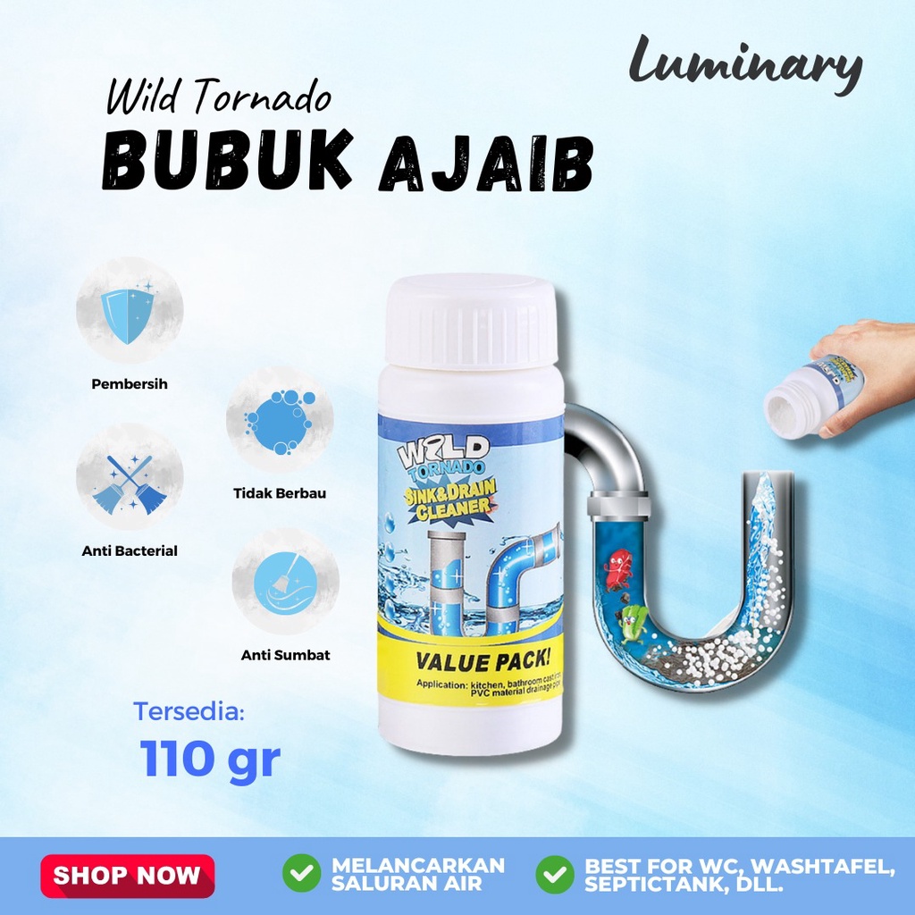 WILD TORNADO Pembersih Pipa Toilet Tersumbat/ Anti Mampet Wastafel/ Pembersih Pipa Saluran Air