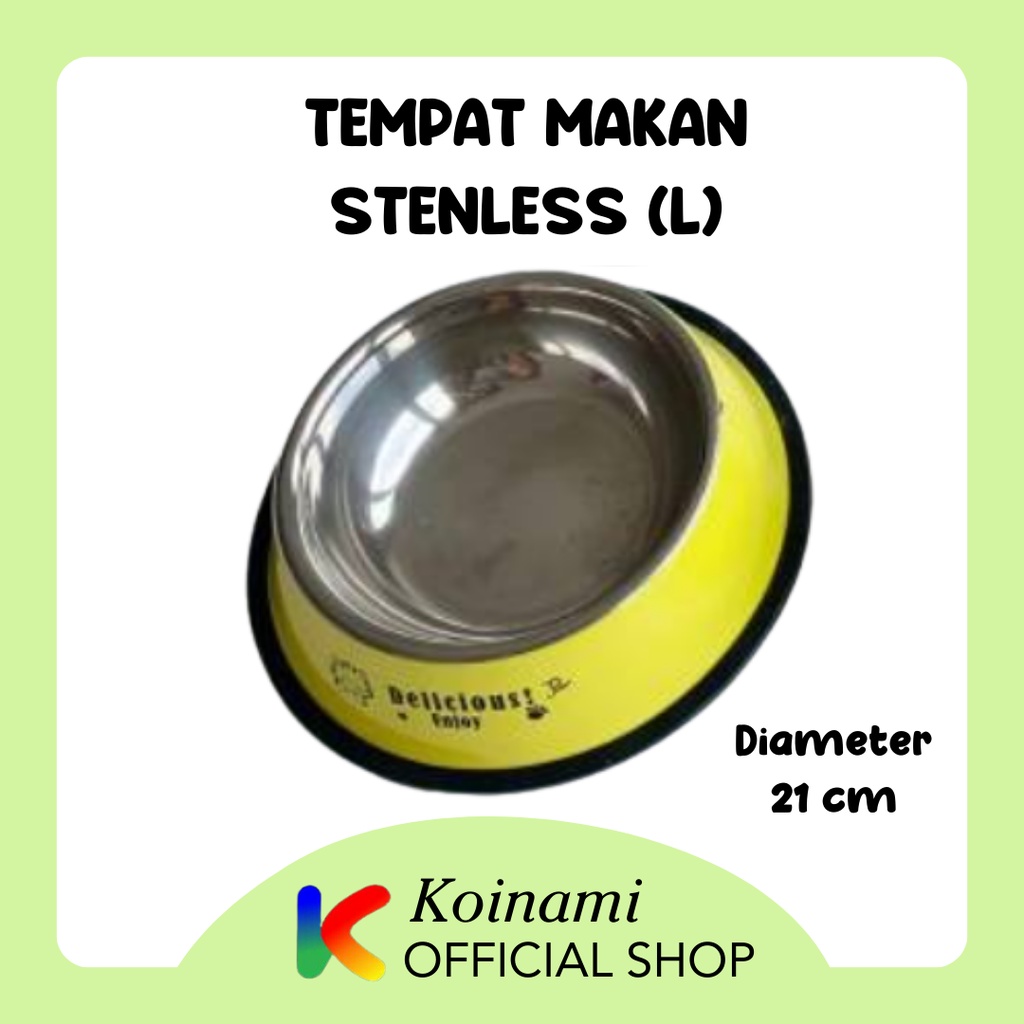 TEMPAT MAKAN STENLESS L D21 cm / TEMPAT MAKAN ANJING KUCING / PET BOWL FOR PETS