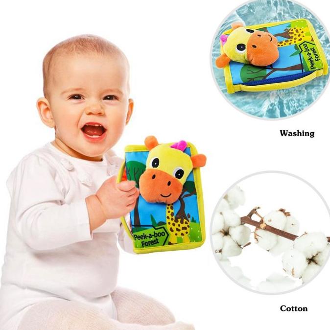 Mainan Sensory Edukasi Bayi Buku Kain Boneka 3D Busy Cloth Book Animal pen01