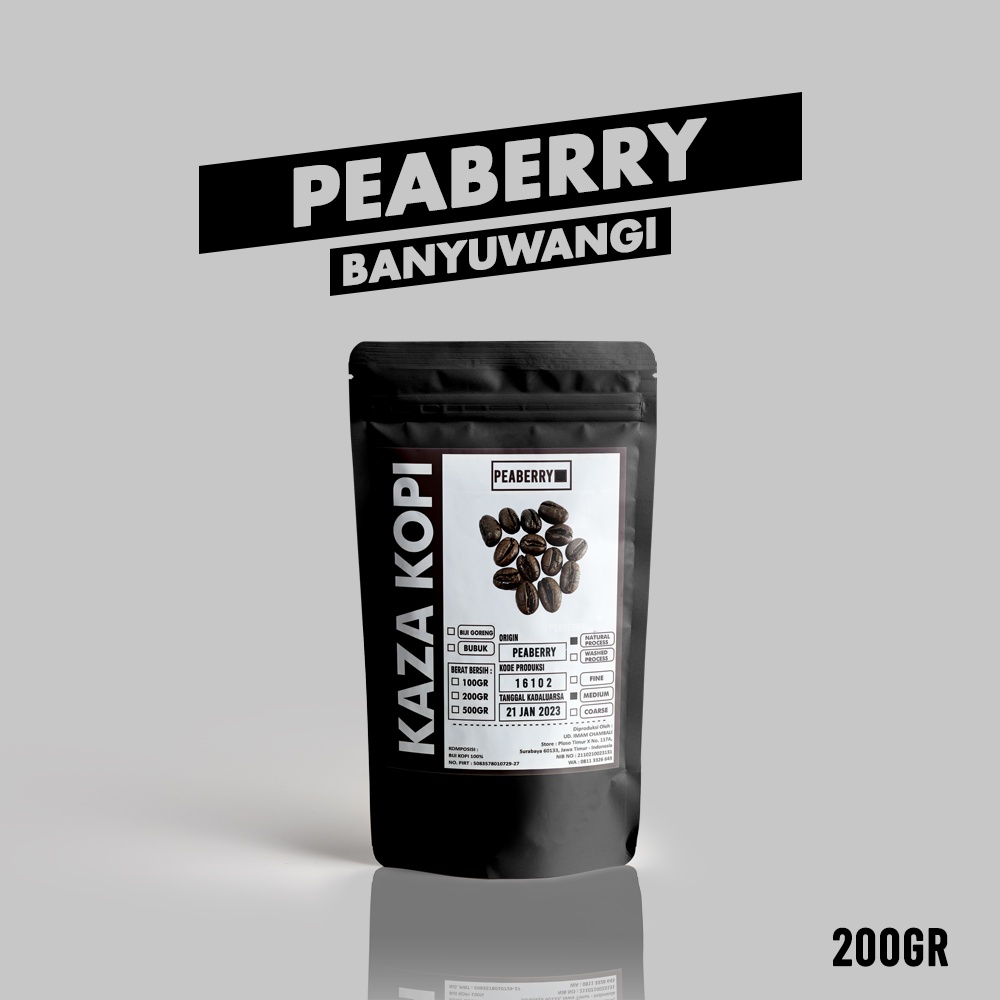 

Kopi Peaberry Banyuwangi Natural Prosess