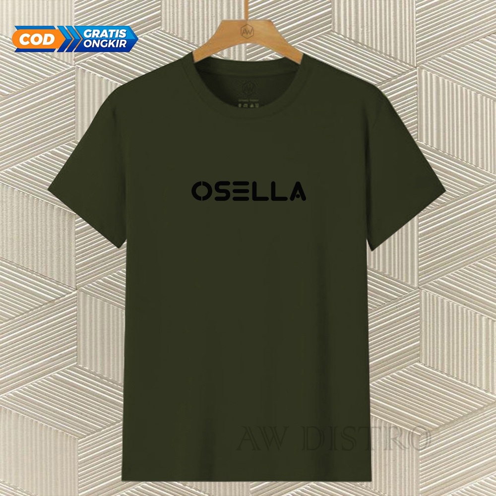 COD Baju Kaos Distro Osel Tex Hitam Premium Quality Lengan Pendek