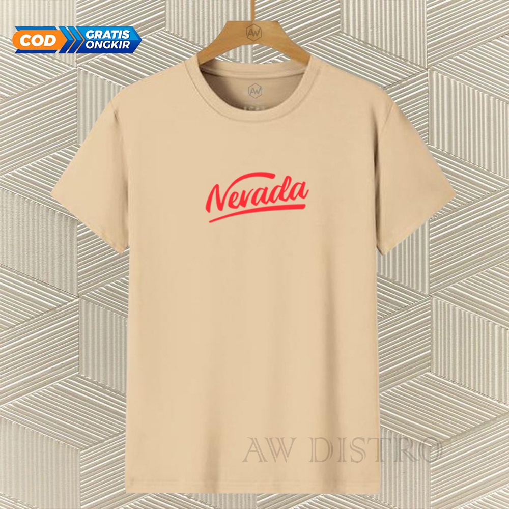 COD Baju Kaos Distro NVD Line Tex Merah Premium Quality Lengan Pendek