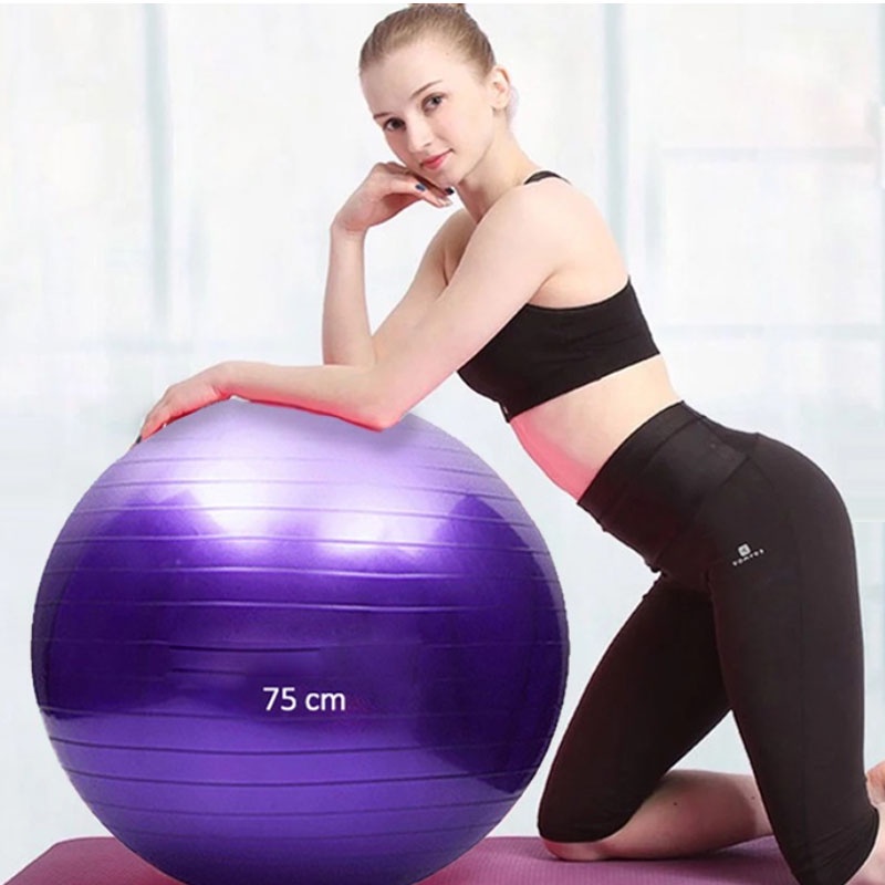 【Free shipping】Gymball Speeds Senam Bola Gym Fitness Untuk Ibu Hamil Diameter 75cm Bola yoga alat  FREE POMPA