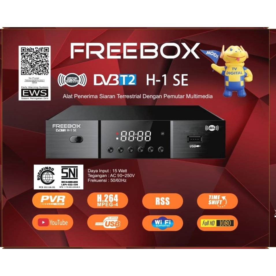 Set Top Box FREEBOX DVB-T2 H-1 SE ( Terrestrial Receiver HD )