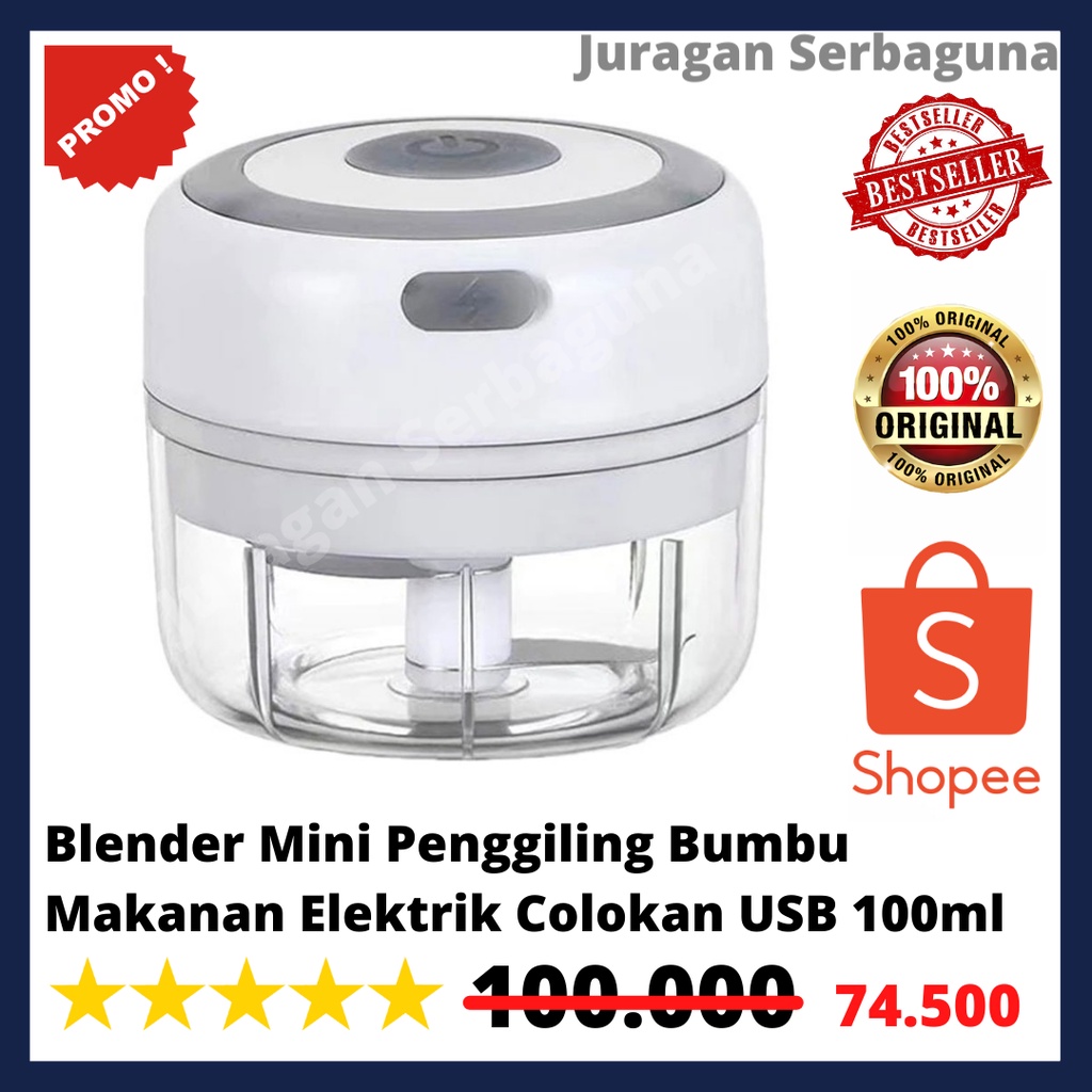 Blender Mini Penggiling Bumbu Makanan Elektrik Colokan USB 100ml