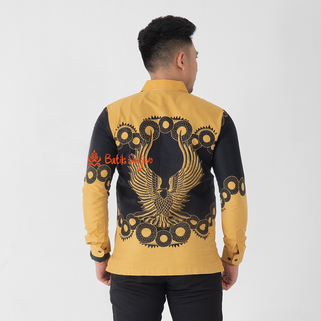 SUDJIWOBATIK 1158 Hem Kemeja Batik Pria Cowok Laki Laki Lengan Panjang Premium Lapis Furing Solo Laweyan Original