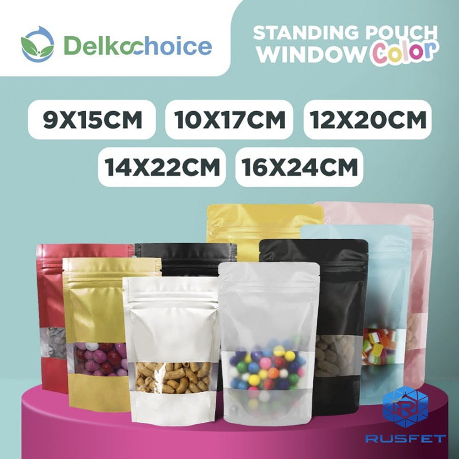 Standing Pouch Plastik Kilip Makanan Window Colour/Kemasan Makanan