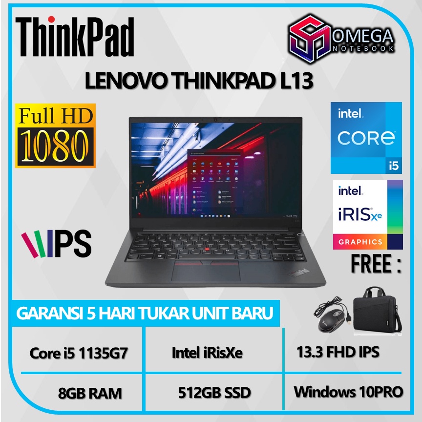 Lenovo Thinkpad L13 I5 1135G7 8GB 512SSD W10PRO 13.3FHD IPS