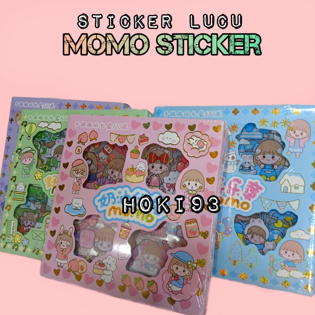 STICKER KARTUN lucu MOMO SET BOX stiker SET KARTUN