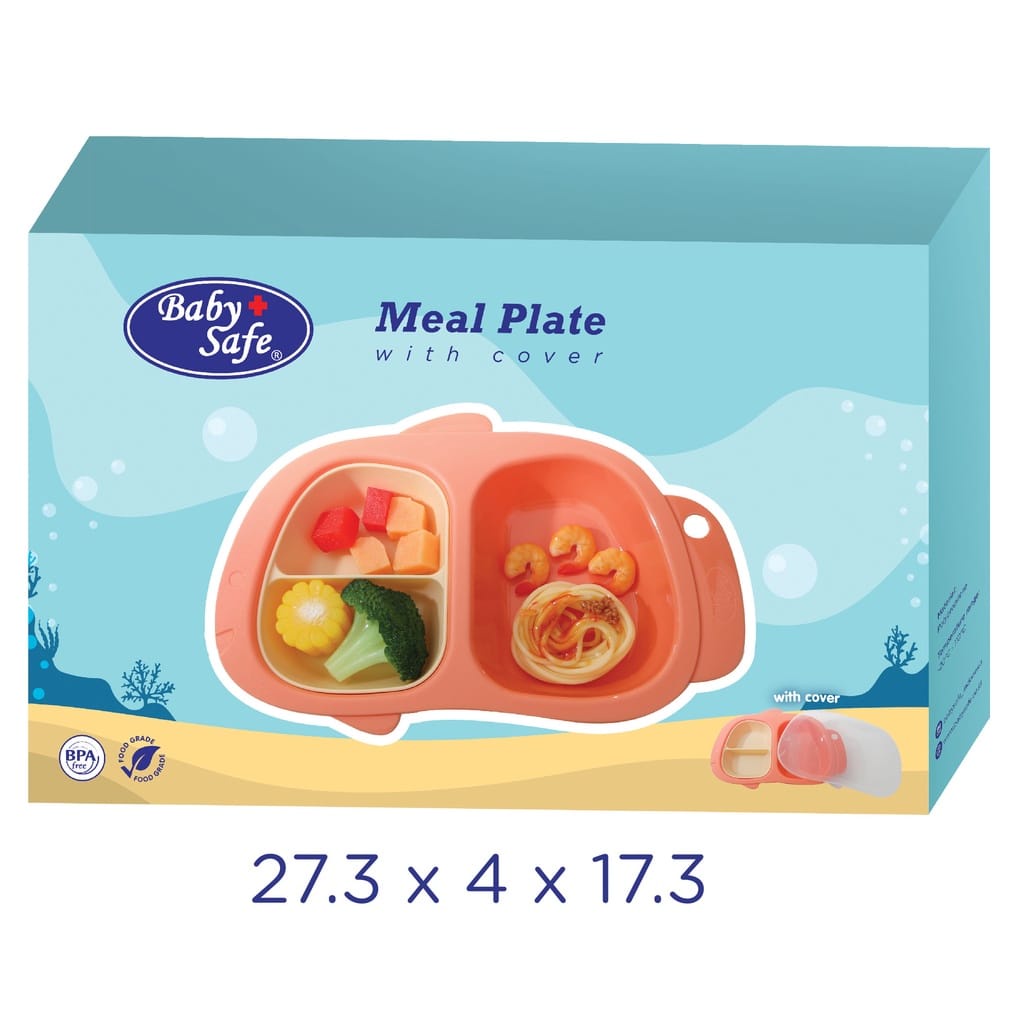 Baby Safe B357 Meal Plate W/Cover - Tempat Makan Anak