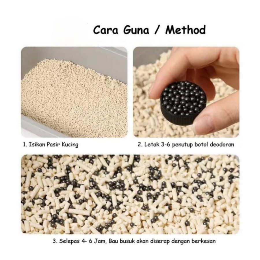 Deodorant Beads Activated Carbon Absorbs - Pewangi / Penghilang Bau Pasir Kucing