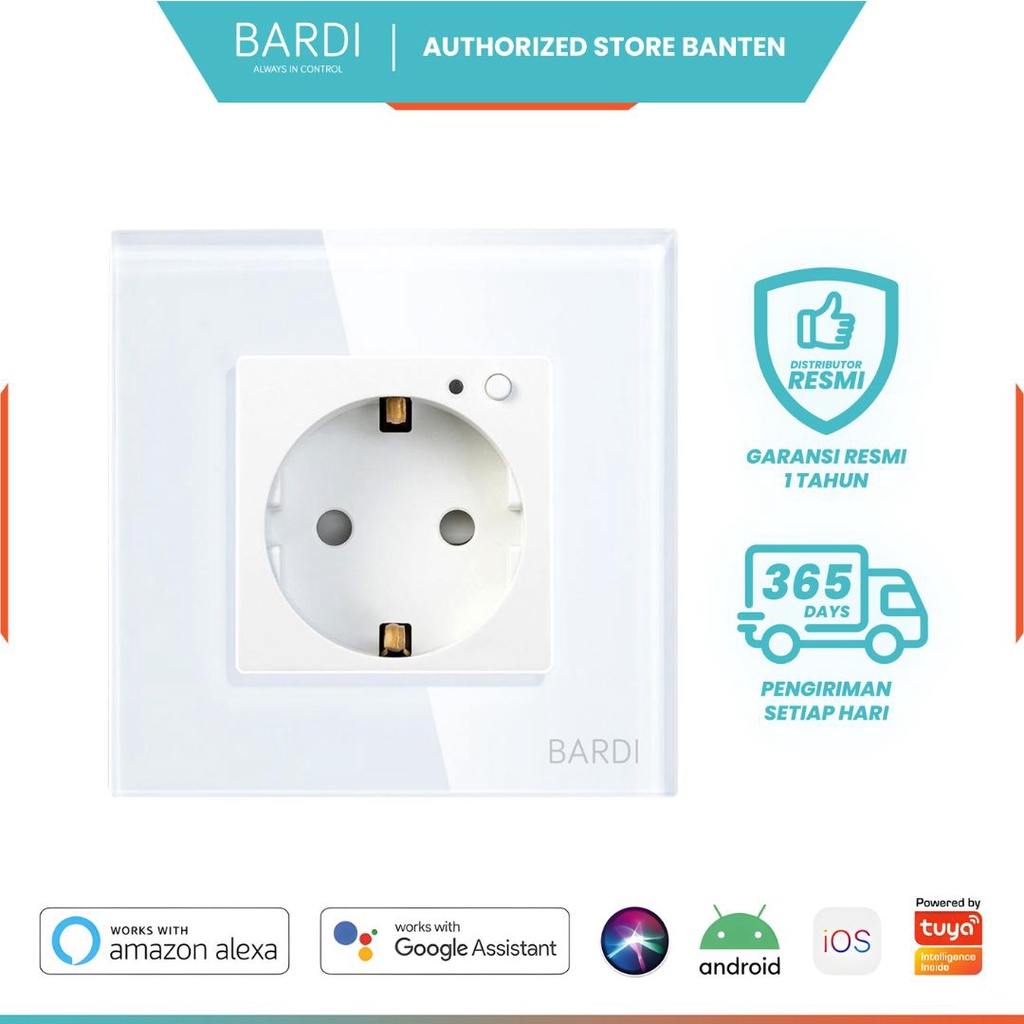 BARDI Smart Wall Socket WiFi EU White Stop Kontak Pintar