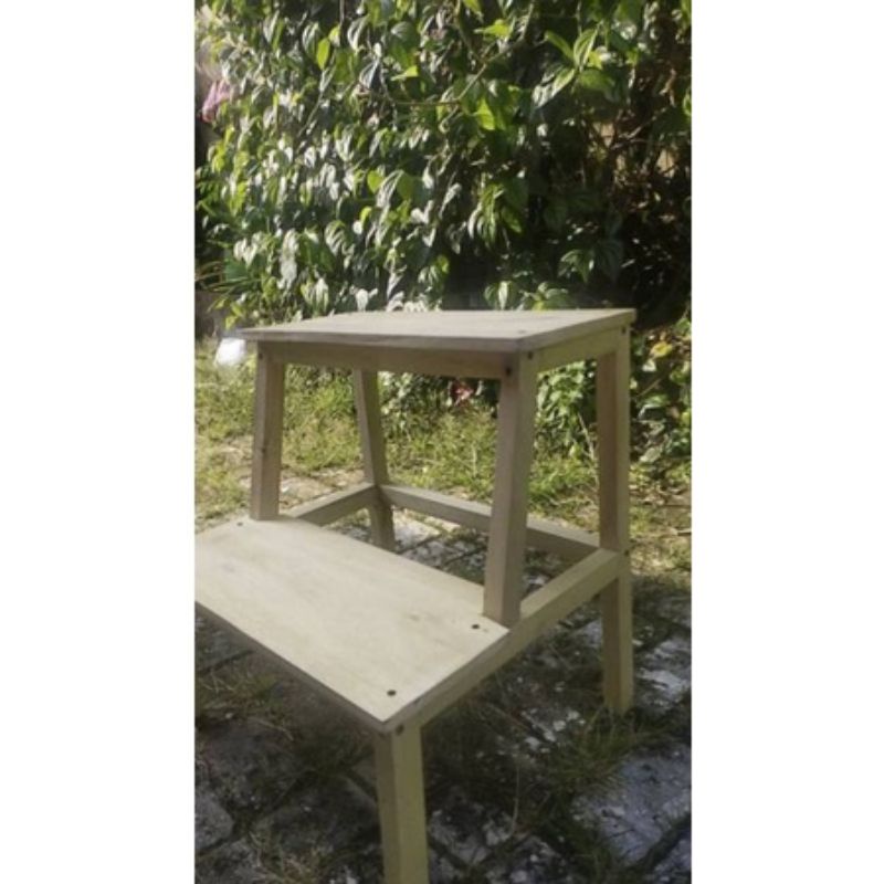 Bangku kursi tangga kayu 2step model anak dewasa