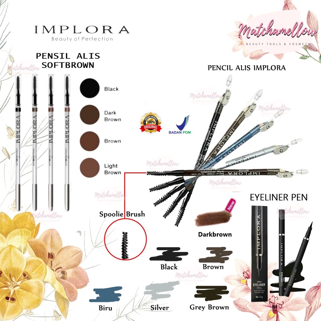 ❄️MATCHA❄️ IMPLORA PENSIL ALIS EYELINER ORIGINAL BPOM