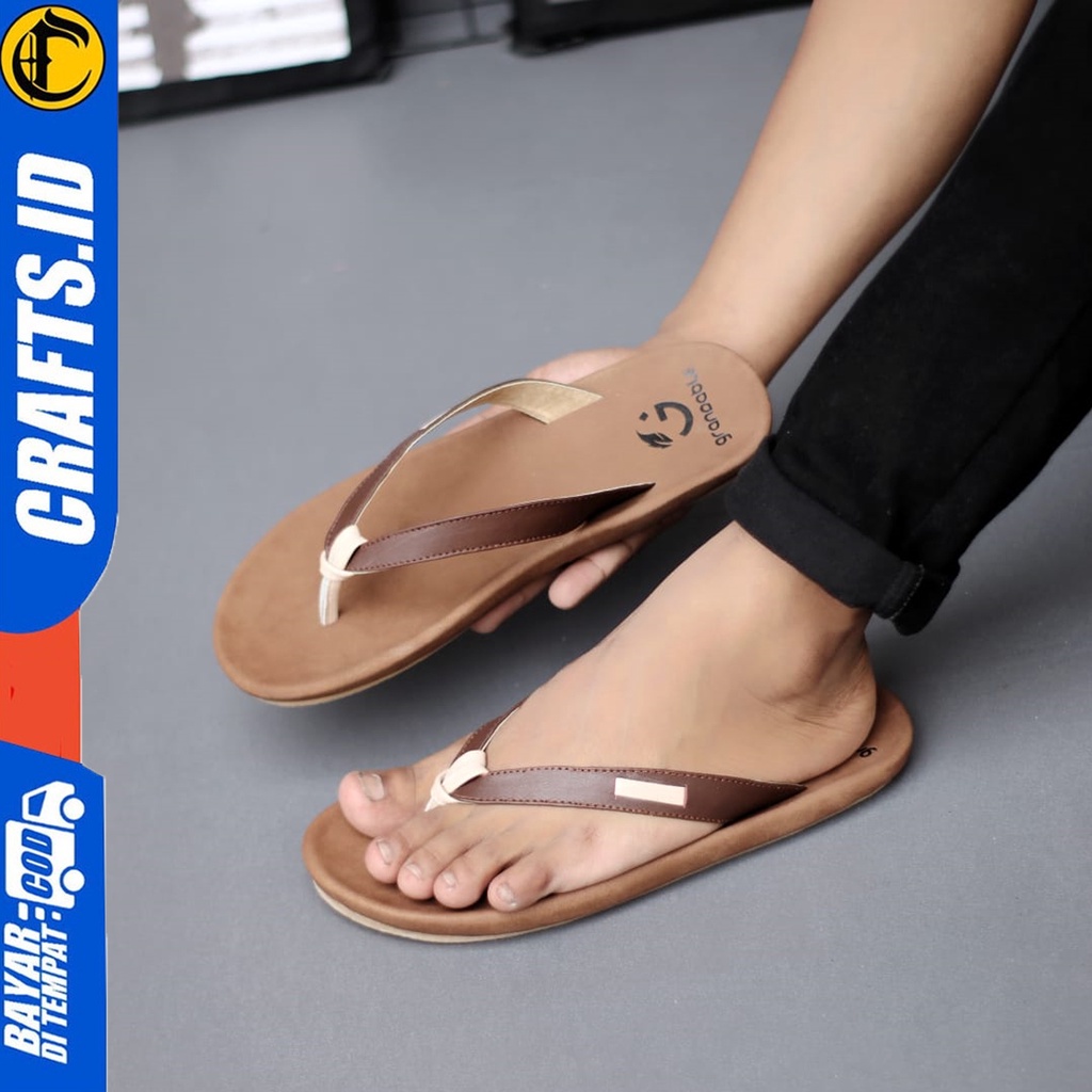 Sandal Kulit Pria Dewasa Sendal Jepit Crafts Bapho