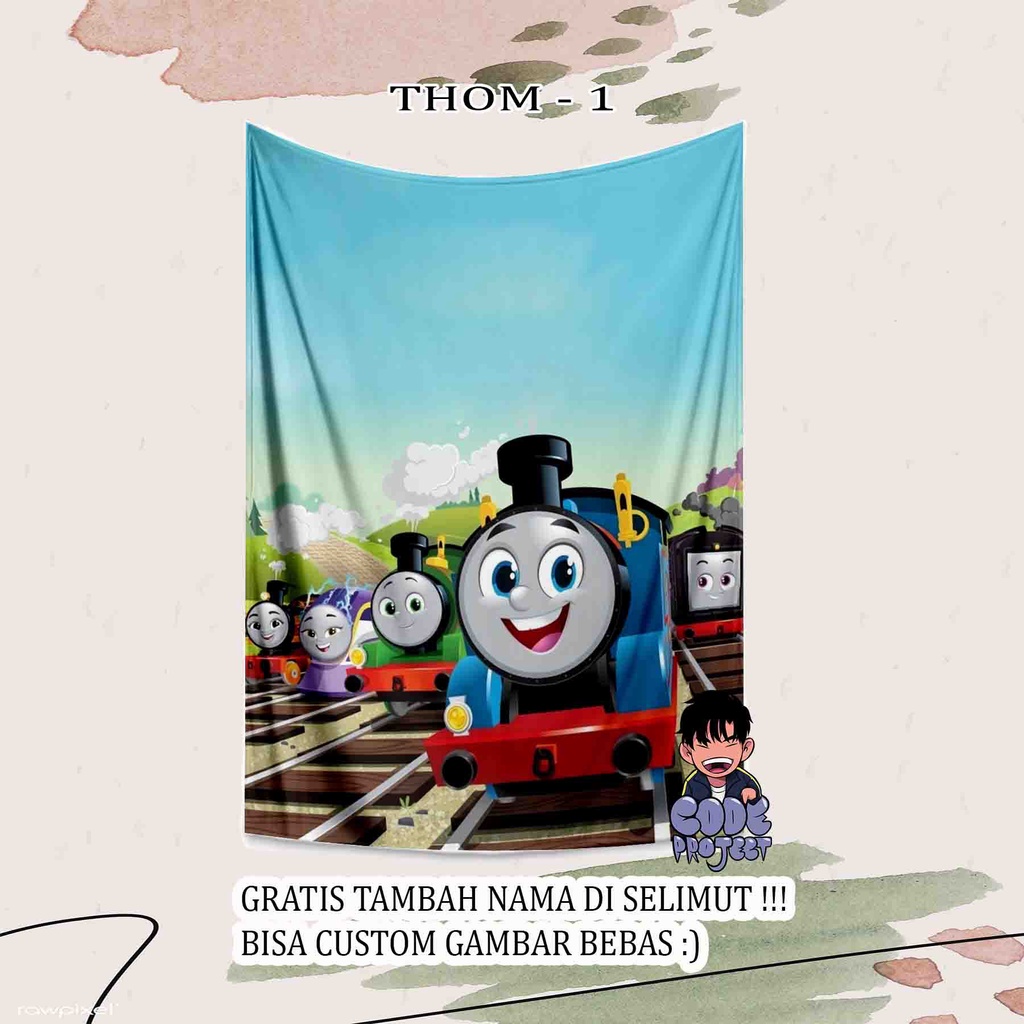 SELIMUT ANAK THOMAS AND FRIEND - selimut anak lucu - thomas and friend - selimut anak karakter keret
