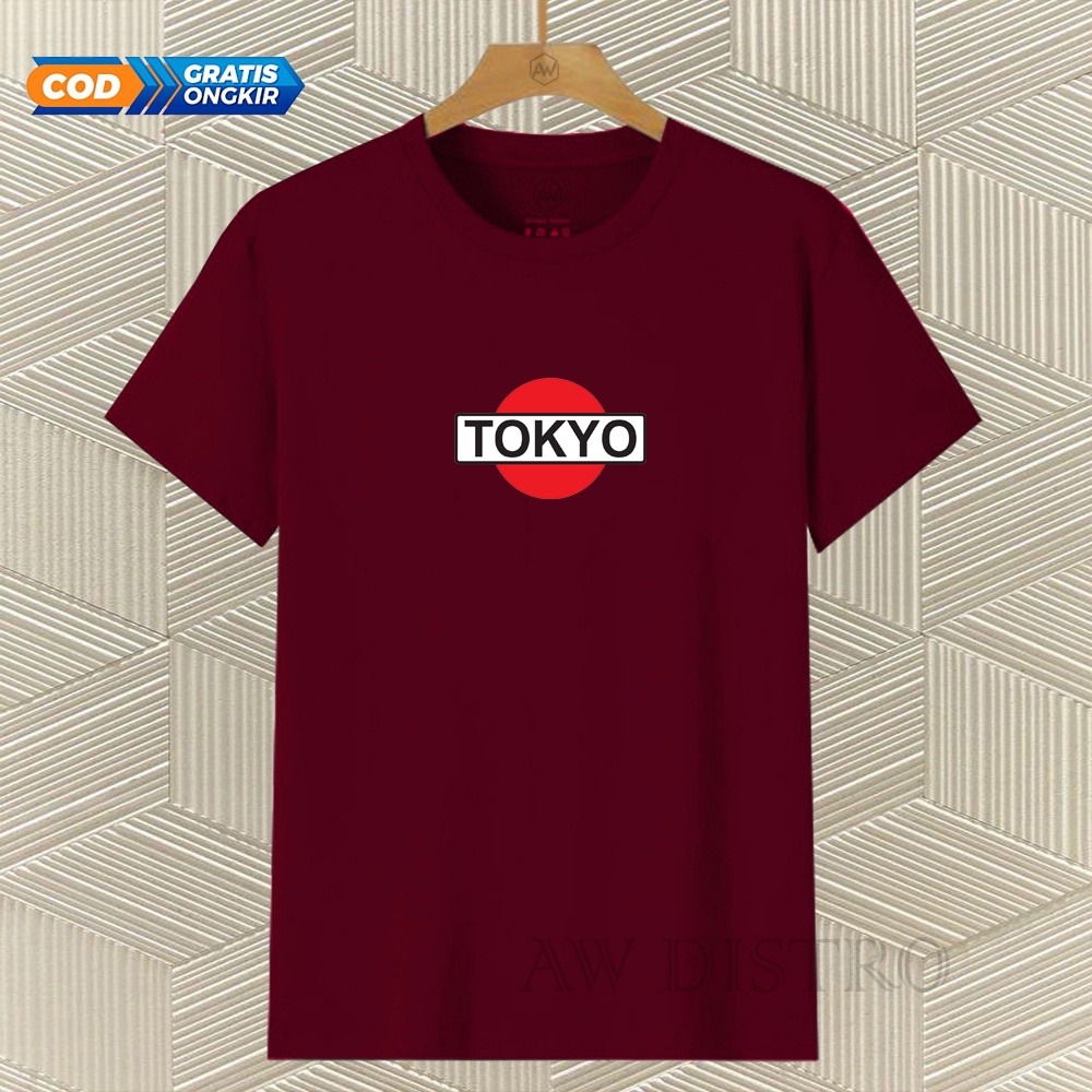 COD Baju Kaos Distro TOKYO Print Premium Quality Lengan Pendek