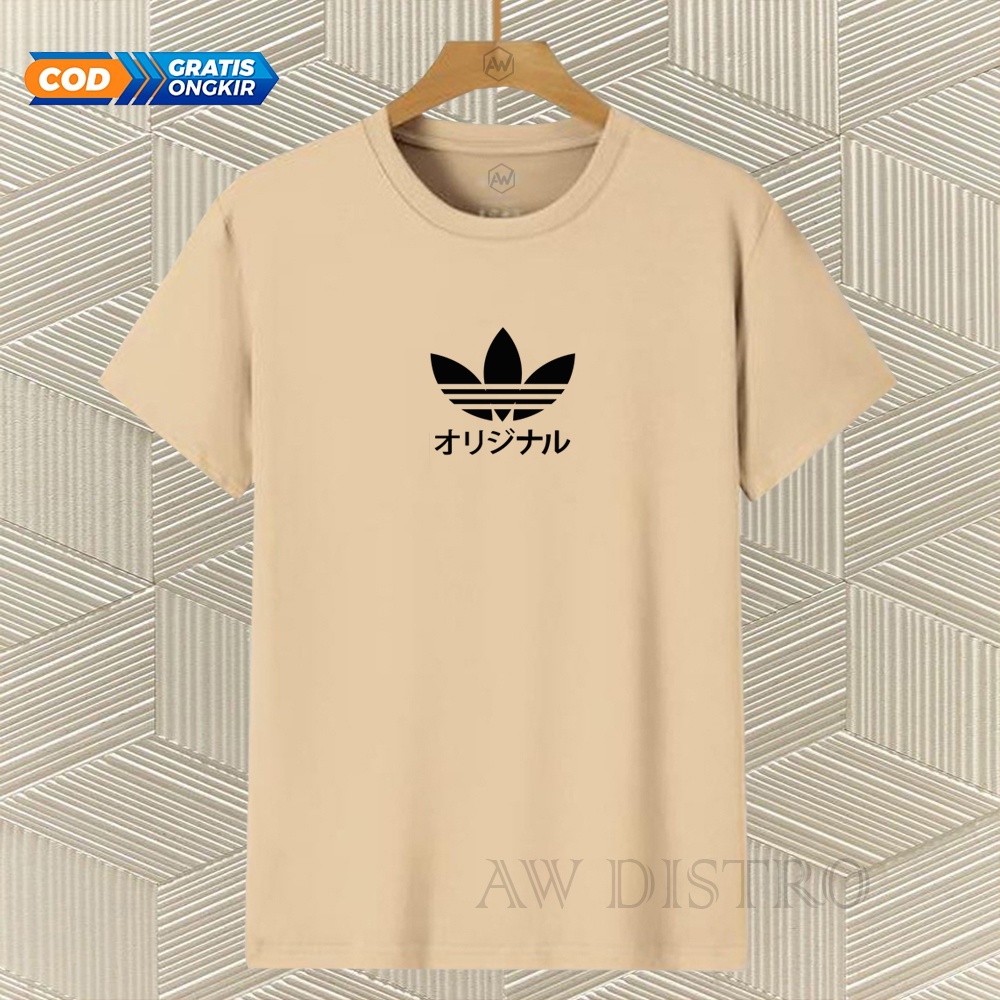 COD Baju Kaos Distro ADDS JAPAN Teks Hitam Premium Quality Lengan Pendek