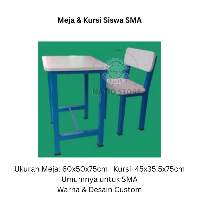 

30 Set Kursi & Meja Siswa Sekolah SMA Kelas 10 11 12