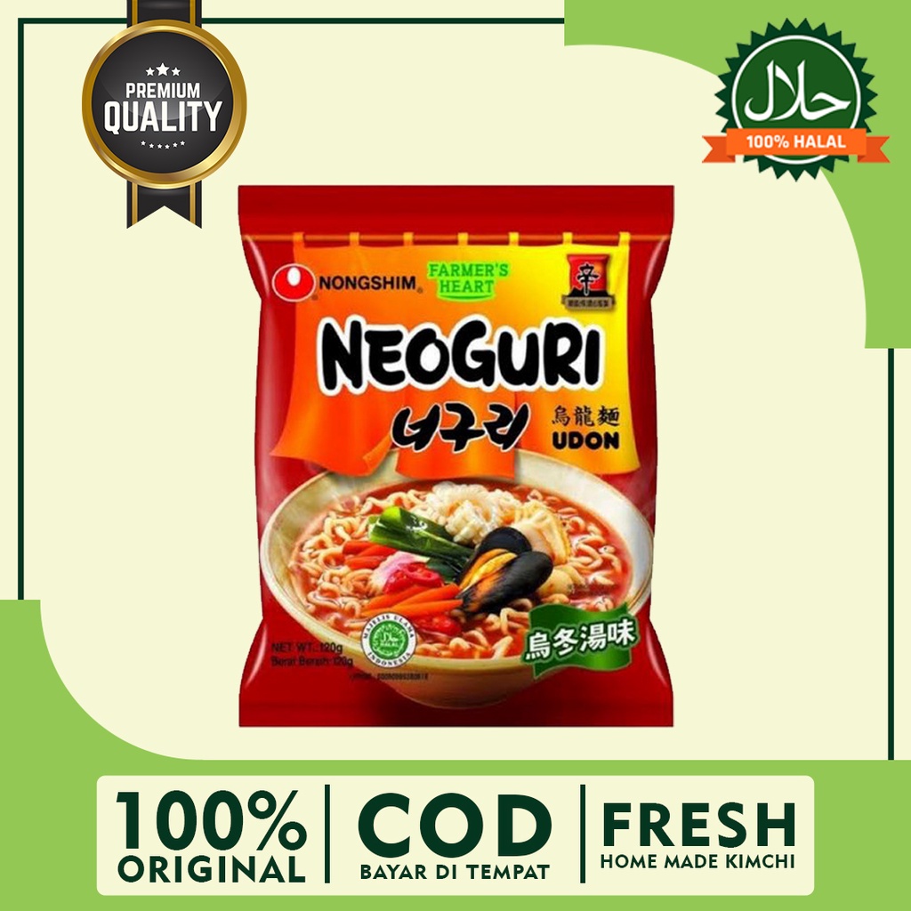 

NONGSHIM NEOGURI UDON SEA FOOD FLAVOUR NOODLE SOUP FARMER'S HEART HALAL HOT SPICY RASA PEDAS MIE KOREA INSTAN MAKANAN RINGAN