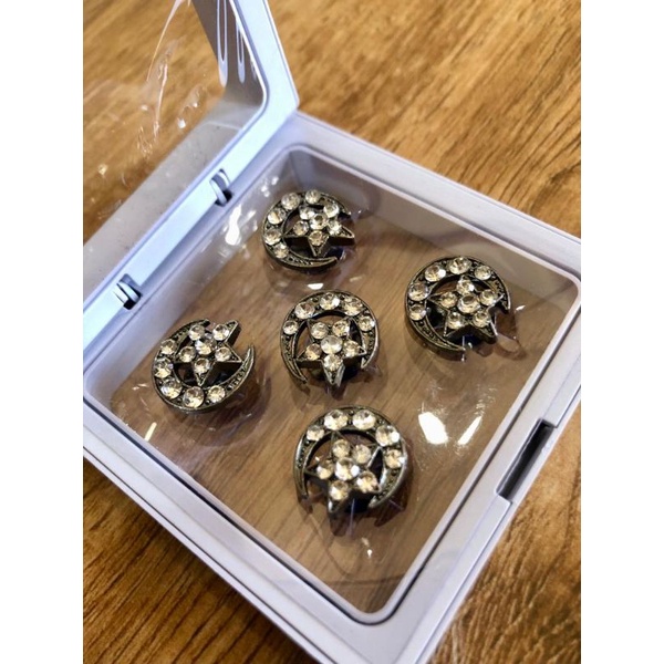 BUTANG/KANCING BAJU MELAYU PRIA/IMPORT MALAYSIA/GOLD/BLACK/DIAMOND/BUTANG LEPAS PASANG/BULAN BINTANG