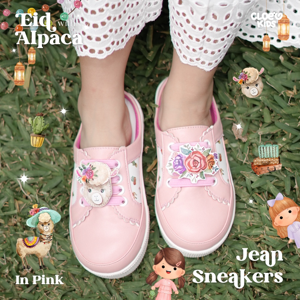 CLOEVKIDS - Jean Size 22-35 Sepatu Sandal Slip On Sneakers Anak Perempuan Lucu - Alpaca Series