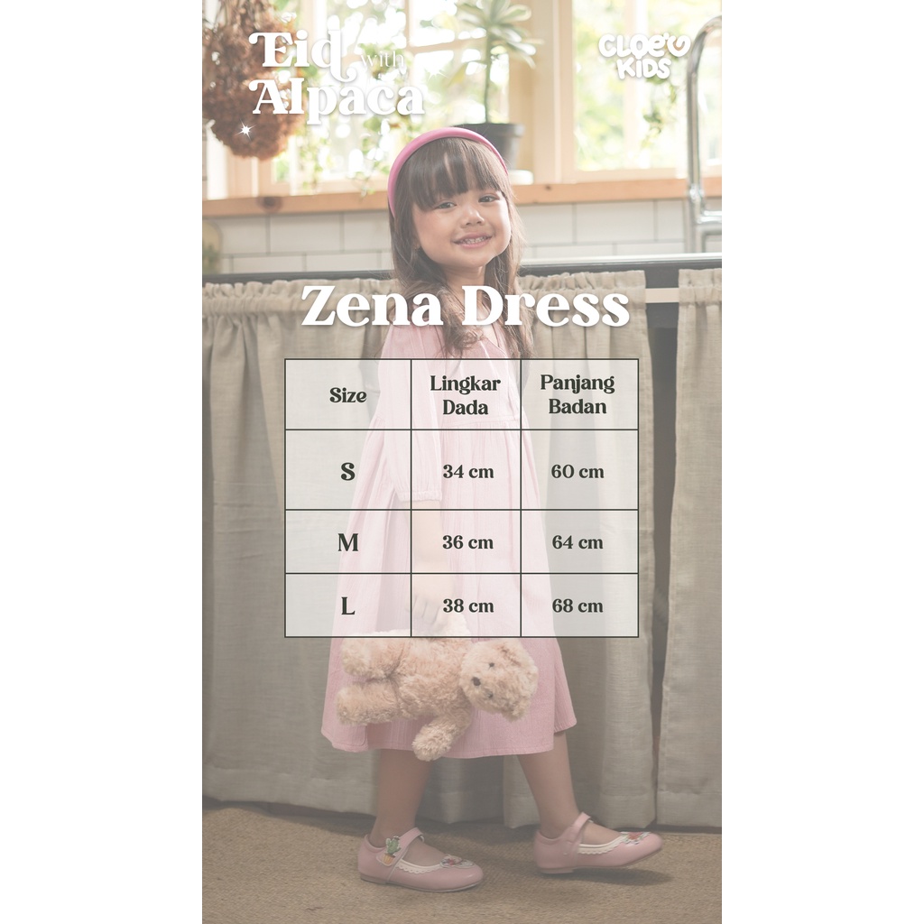 CLOEVKIDS - Zena Dress Anak Perempuan Lucu - Alpaca Series