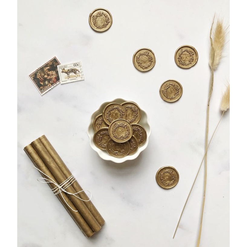 

(HSC) Evermore (Antique) - 1 pcs Wax Seal Coin Wedding / Segel instan undangan siap pakai sudah include double tape / Tanpa minimum / DIY / Art / Vintage Candle / calligraphy / Hampers