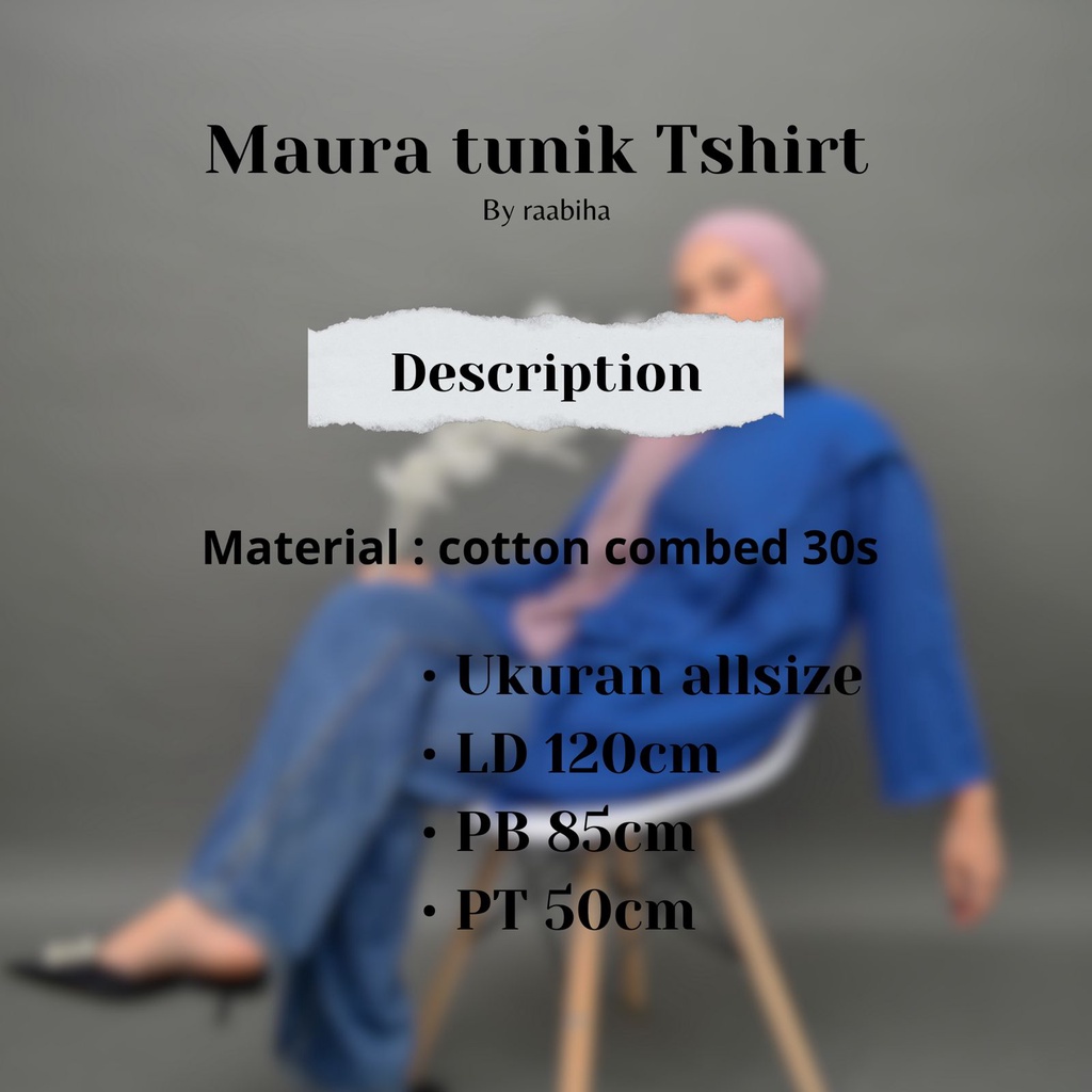 RAABIHA Maura Tunik Tshirt I Tunik Korea I Kaos Tunik Silang