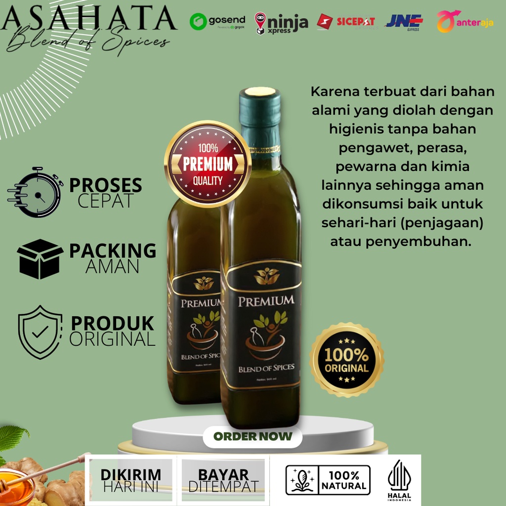 

(HALAL) Jus Herbal Mengobati Kolesterol 100% Asli Bawang Putih Tunggal Jahe Merah Cuka Apel Lemon Madu - Asahata Original