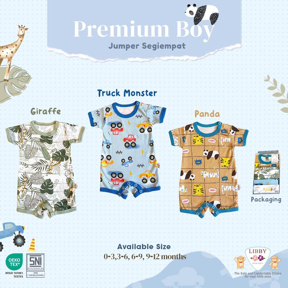Libby Premium Jumper Segiempat Motif Boy &amp; Girl / Romper Bayi