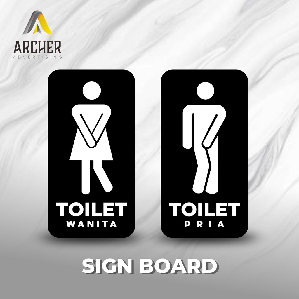 SIGN BOARD PAPAN PENUNJUK TOILET WANITA PRIA AKRILIK ACRYLIC