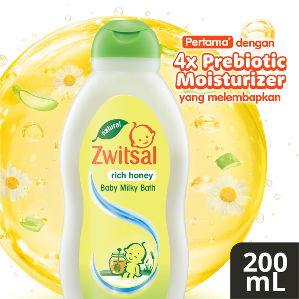 ZWITSAL BABY MILKY BATH NATURAL RICH HONEY 200ML